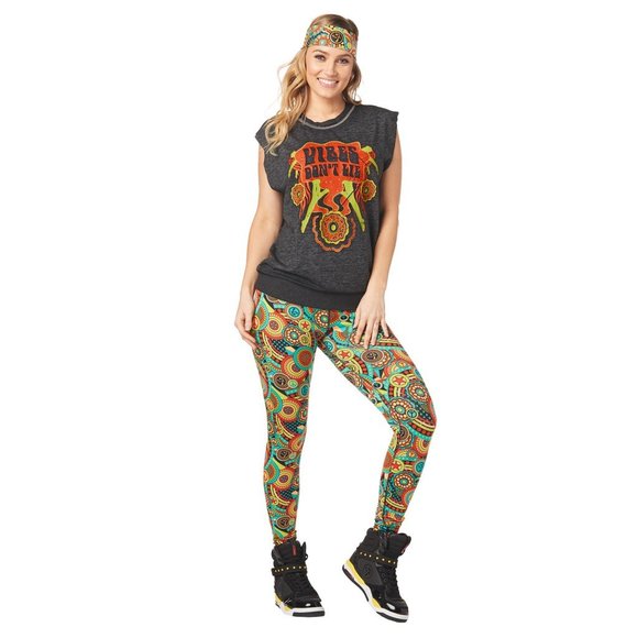 ZUMBA® WEAR - VIBES DON'T LIE Sleeveless Pullover Top - Orange or Grey - Picture 6 of 6